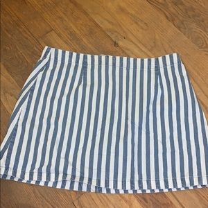Basically new Blue & white striped mini skirt f21